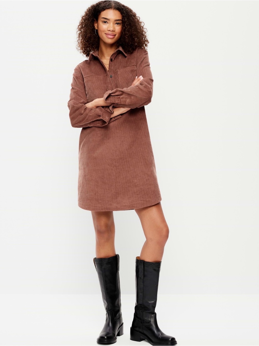 Old Navy Corduroy NWT Current Shirt Dress in Brown XXL